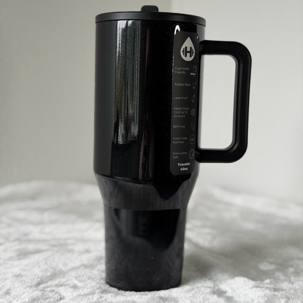 Hydrojug SPELLBOUND Black Glitter 40oz Traveler NWT